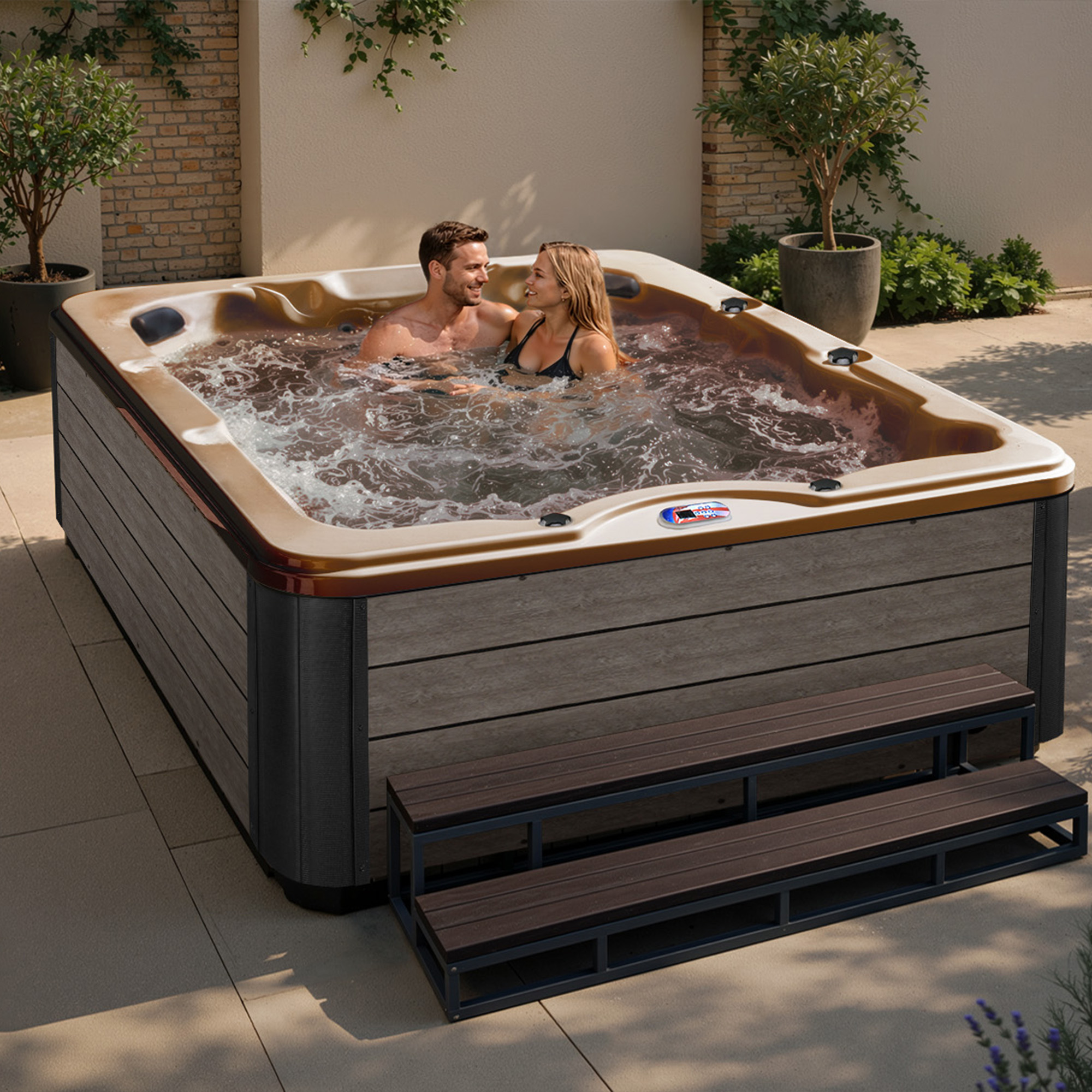 6-Person 40-Jet Premium Acrylic Lounger Spa Standard Hot Tub with Ozonator and 5.5kW Heater