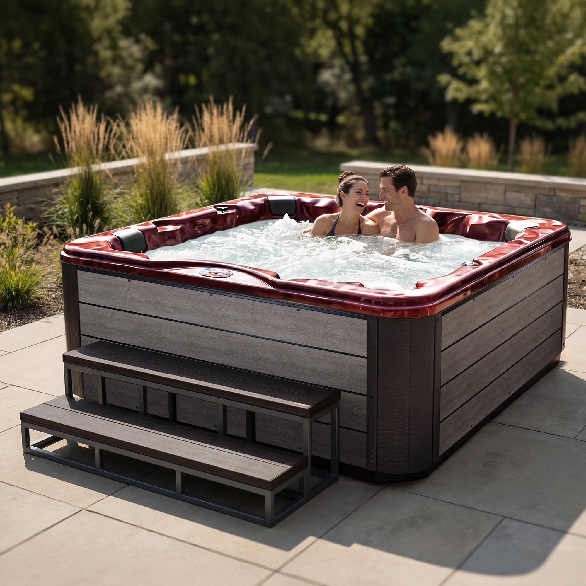 6-Person 45-Jet Premium Acrylic Lounger Spa Standard Hot Tub with Ozonator and Bluetooth Sound System
